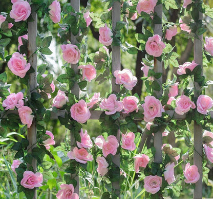 2 Pack 16FT Artificial Silk Rose Garland Vine