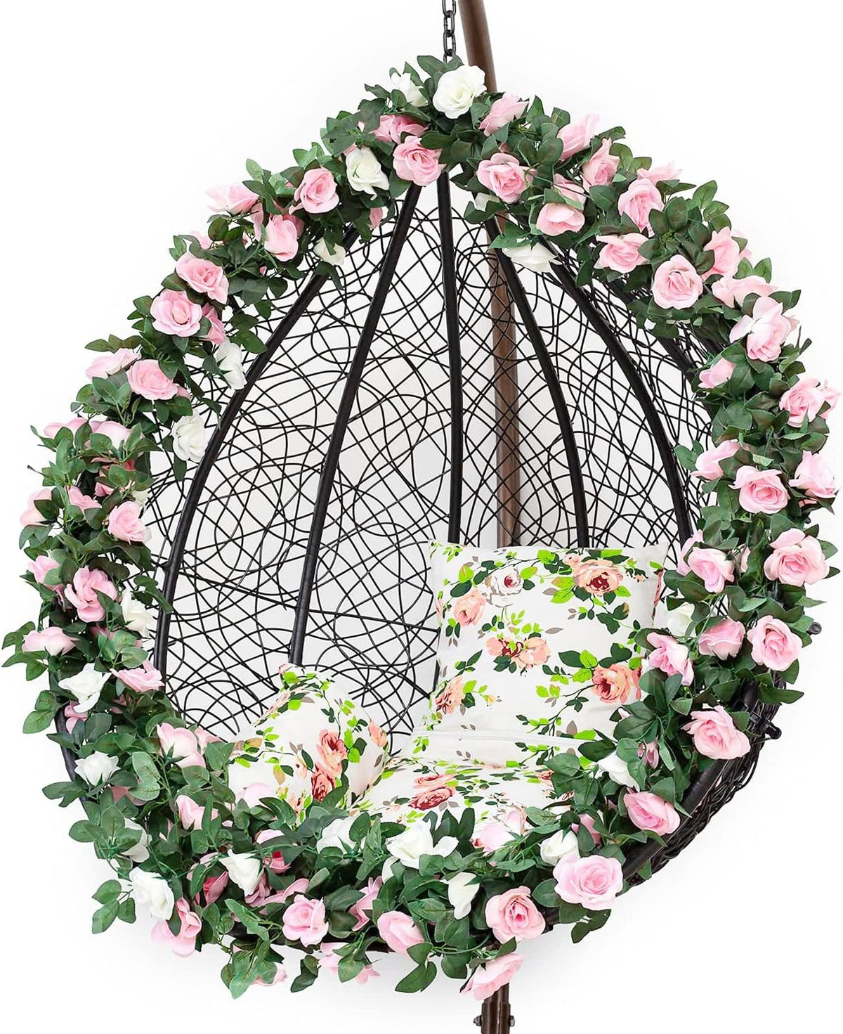2 Pack 16FT Artificial Silk Rose Garland Vine