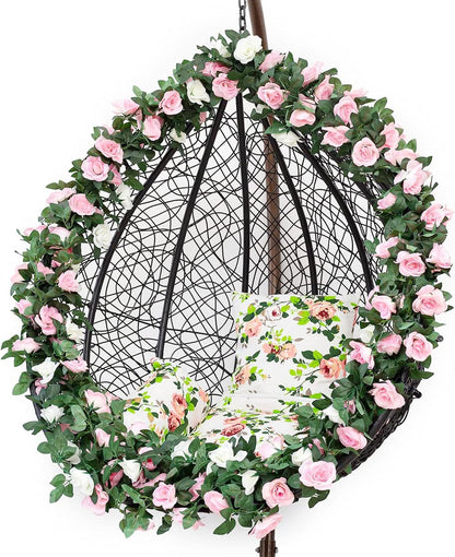 2 Pack 16FT Artificial Silk Rose Garland Vine