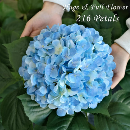 JINWOE Pink Flowers Silk Artificial Hydrangeas, 4Pcs 22" Lifelike Large Silk Flowers with Stems, Artificial Flowers for Wedding Bouquet Table Centerpieces Outdoor Home