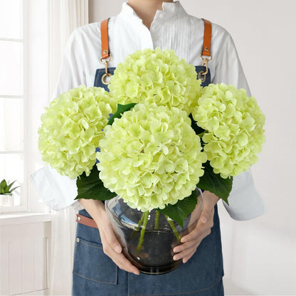 JINWOE Pink Flowers Silk Artificial Hydrangeas, 4Pcs 22" Lifelike Large Silk Flowers with Stems, Artificial Flowers for Wedding Bouquet Table Centerpieces Outdoor Home