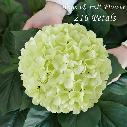 JINWOE Pink Flowers Silk Artificial Hydrangeas, 4Pcs 22" Lifelike Large Silk Flowers with Stems, Artificial Flowers for Wedding Bouquet Table Centerpieces Outdoor Home