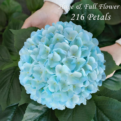 JINWOE Pink Flowers Silk Artificial Hydrangeas, 4Pcs 22" Lifelike Large Silk Flowers with Stems, Artificial Flowers for Wedding Bouquet Table Centerpieces Outdoor Home
