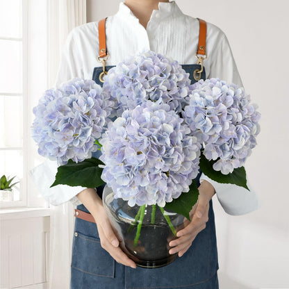 JINWOE Pink Flowers Silk Artificial Hydrangeas, 4Pcs 22" Lifelike Large Silk Flowers with Stems, Artificial Flowers for Wedding Bouquet Table Centerpieces Outdoor Home