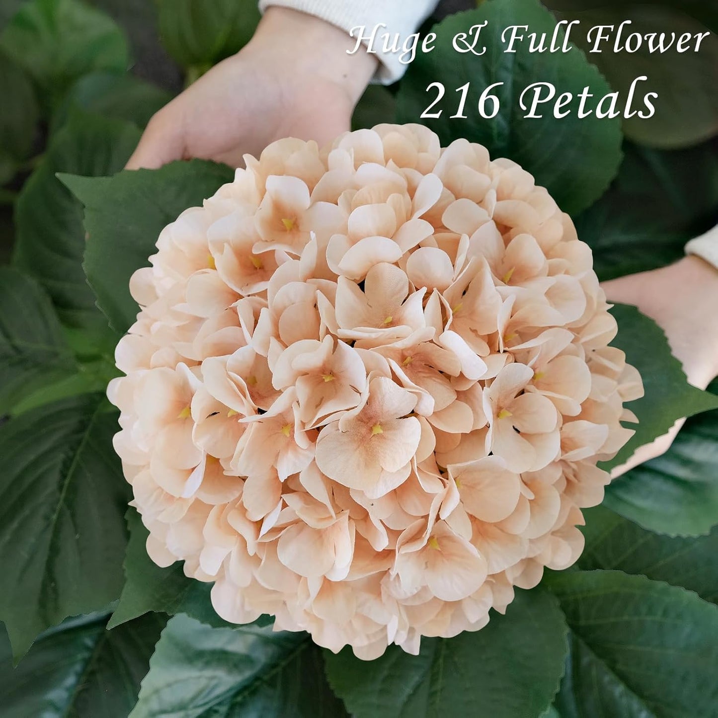 JINWOE Pink Flowers Silk Artificial Hydrangeas, 4Pcs 22" Lifelike Large Silk Flowers with Stems, Artificial Flowers for Wedding Bouquet Table Centerpieces Outdoor Home