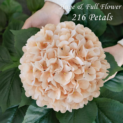 JINWOE Pink Flowers Silk Artificial Hydrangeas, 4Pcs 22" Lifelike Large Silk Flowers with Stems, Artificial Flowers for Wedding Bouquet Table Centerpieces Outdoor Home