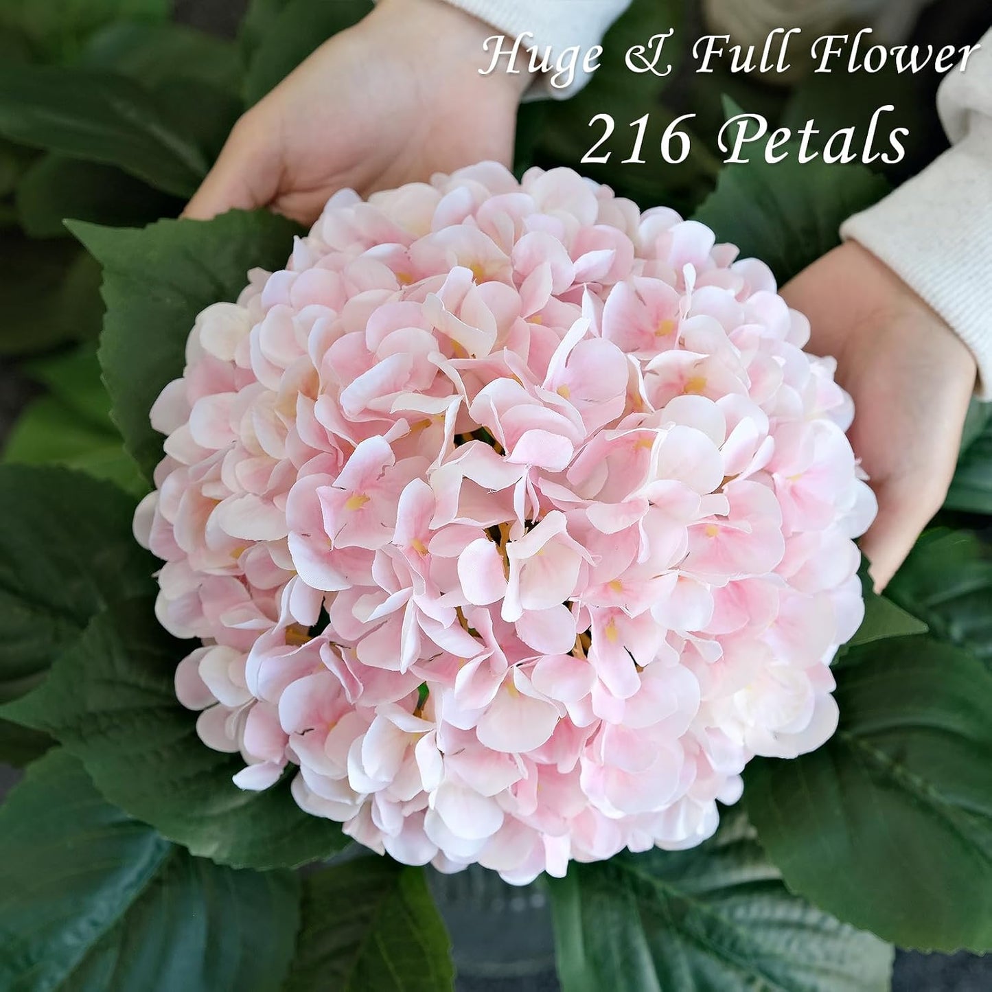 JINWOE Pink Flowers Silk Artificial Hydrangeas, 4Pcs 22" Lifelike Large Silk Flowers with Stems, Artificial Flowers for Wedding Bouquet Table Centerpieces Outdoor Home