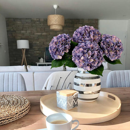JINWOE Pink Flowers Silk Artificial Hydrangeas, 4Pcs 22" Lifelike Large Silk Flowers with Stems, Artificial Flowers for Wedding Bouquet Table Centerpieces Outdoor Home