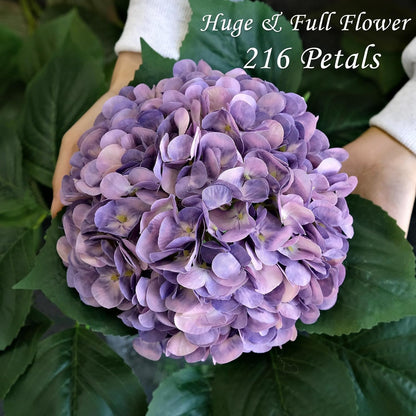 JINWOE Pink Flowers Silk Artificial Hydrangeas, 4Pcs 22" Lifelike Large Silk Flowers with Stems, Artificial Flowers for Wedding Bouquet Table Centerpieces Outdoor Home