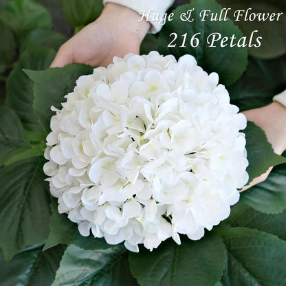 JINWOE Pink Flowers Silk Artificial Hydrangeas, 4Pcs 22" Lifelike Large Silk Flowers with Stems, Artificial Flowers for Wedding Bouquet Table Centerpieces Outdoor Home