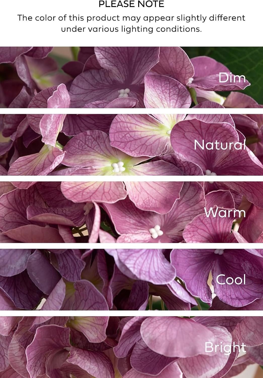 Purple Hydrangea Artificial Flowers Fake Faux Hydrangeas Stem