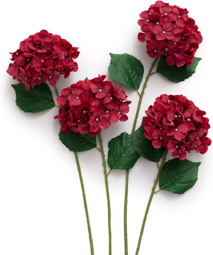 Purple Hydrangea Artificial Flowers Fake Faux Hydrangeas Stem