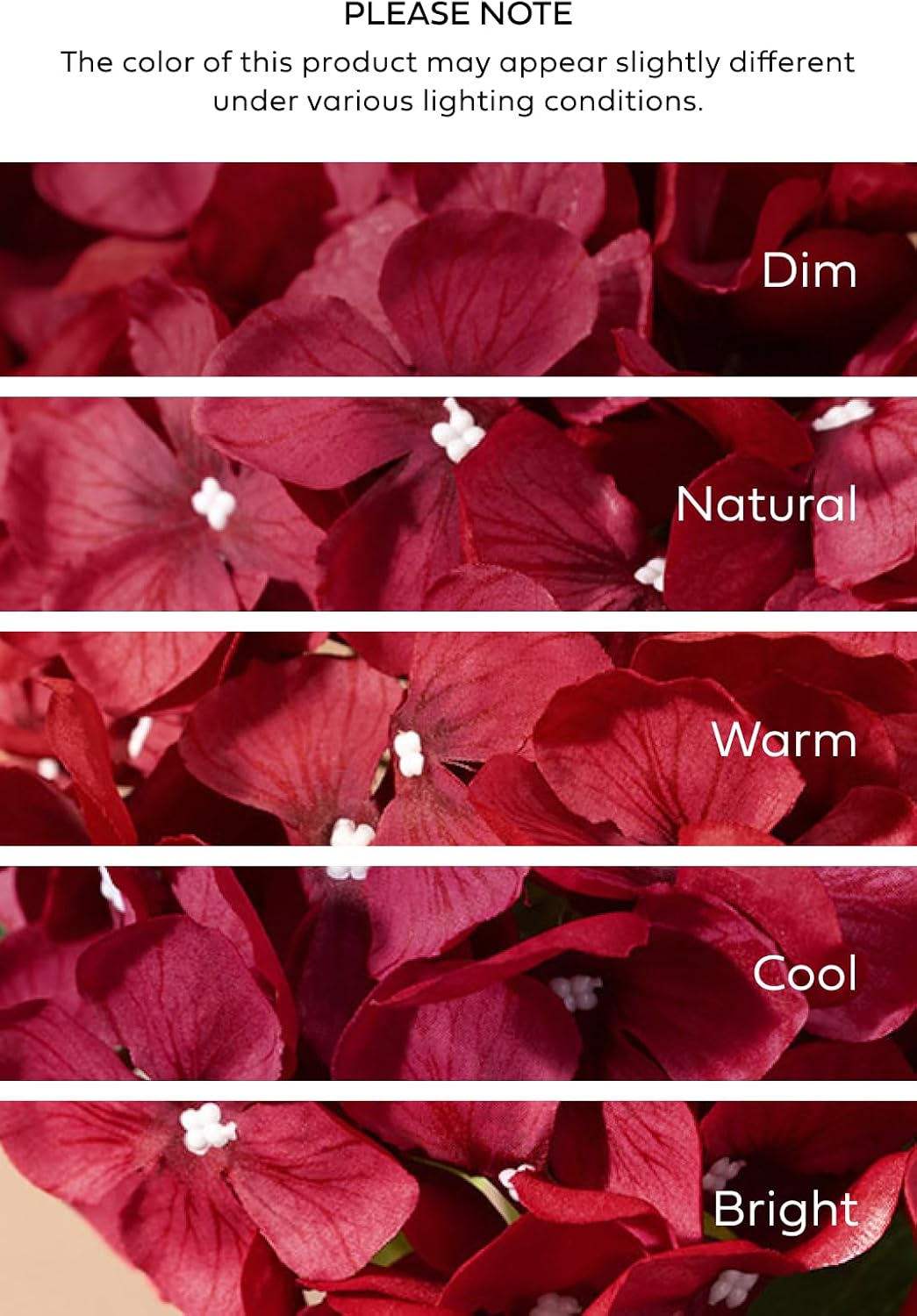Purple Hydrangea Artificial Flowers Fake Faux Hydrangeas Stem