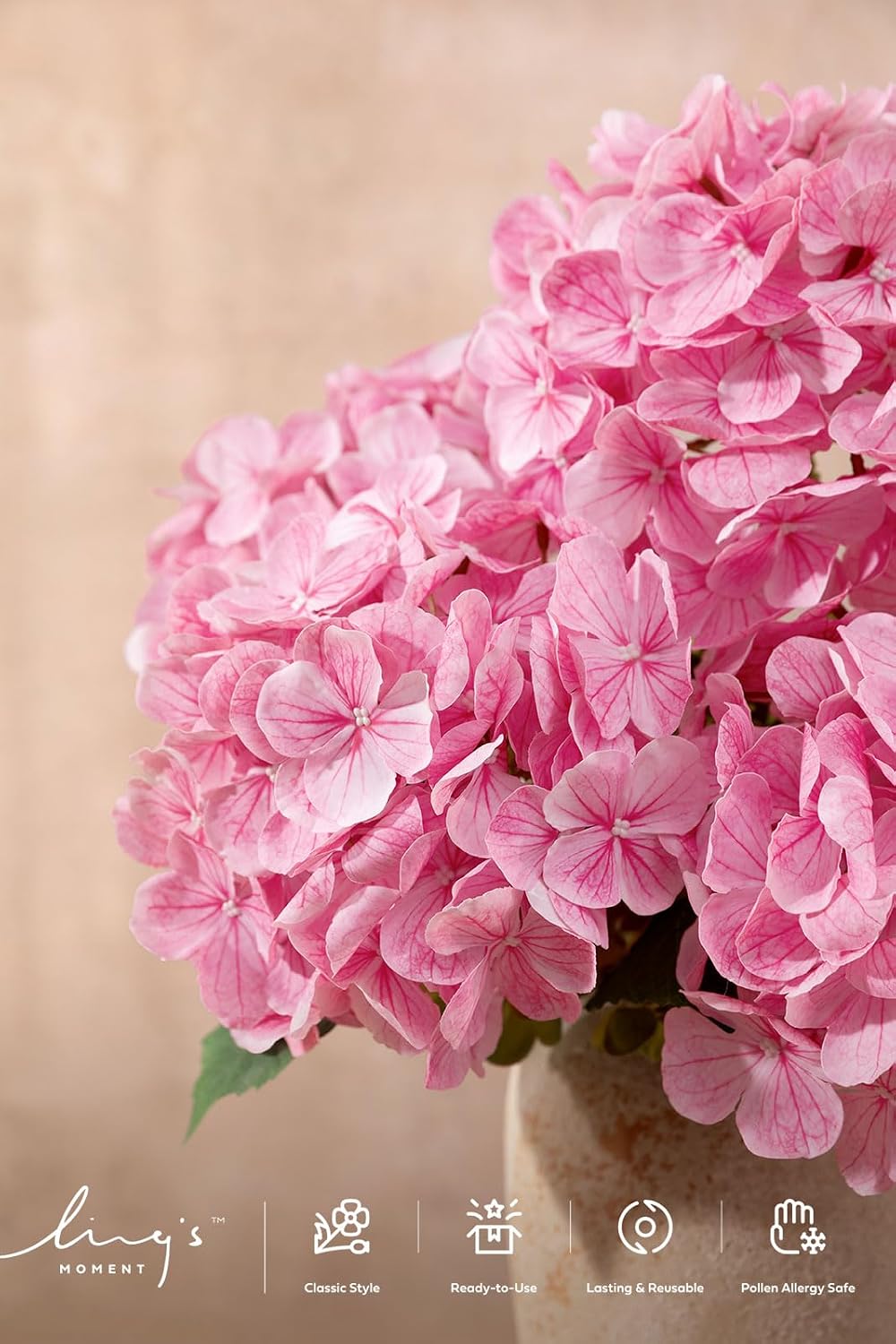 Purple Hydrangea Artificial Flowers Fake Faux Hydrangeas Stem