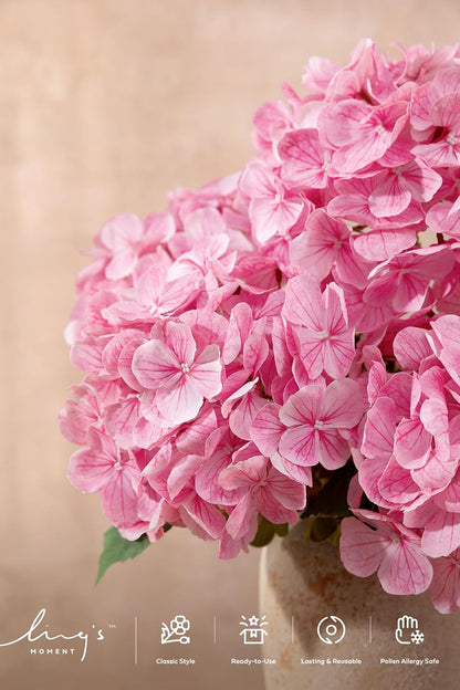 Purple Hydrangea Artificial Flowers Fake Faux Hydrangeas Stem