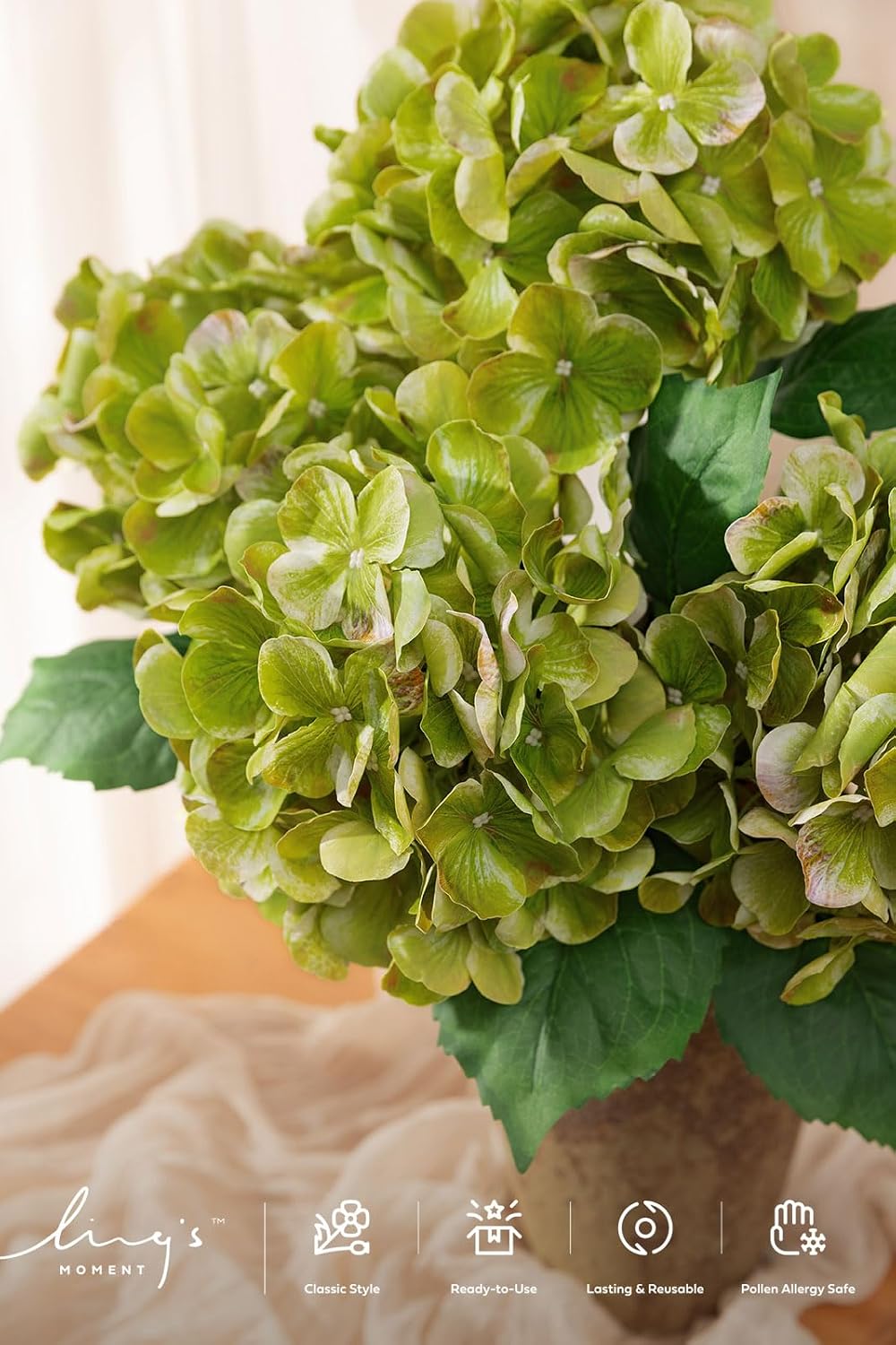 Purple Hydrangea Artificial Flowers Fake Faux Hydrangeas Stem