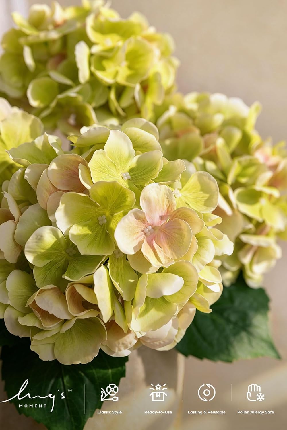 Purple Hydrangea Artificial Flowers Fake Faux Hydrangeas Stem