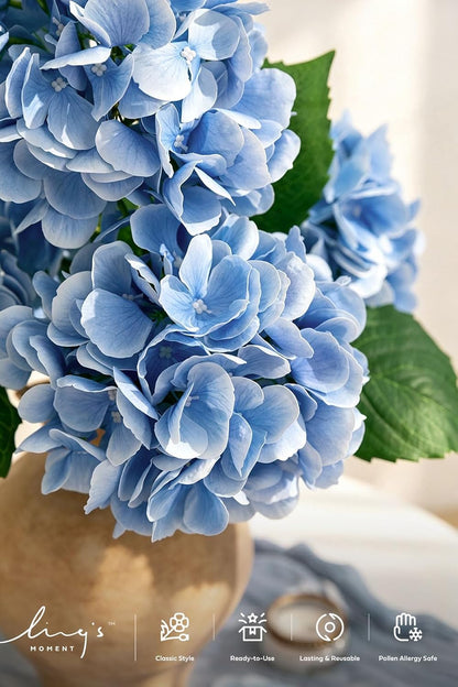 Purple Hydrangea Artificial Flowers Fake Faux Hydrangeas Stem