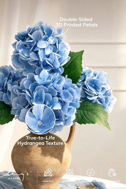 Purple Hydrangea Artificial Flowers Fake Faux Hydrangeas Stem