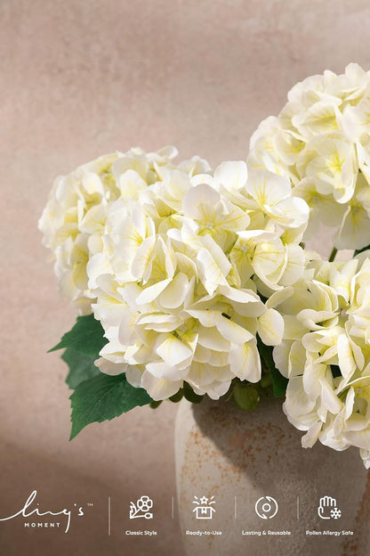 Purple Hydrangea Artificial Flowers Fake Faux Hydrangeas Stem