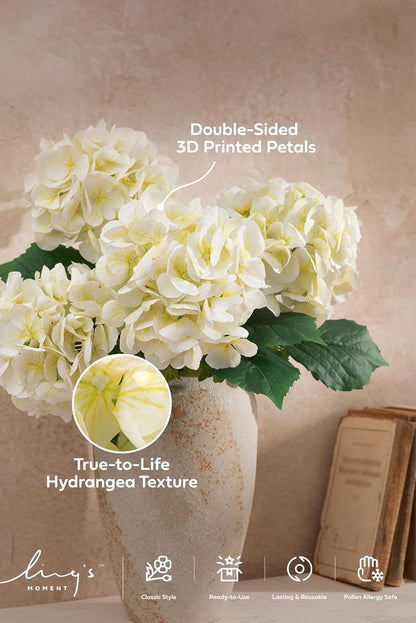 Purple Hydrangea Artificial Flowers Fake Faux Hydrangeas Stem