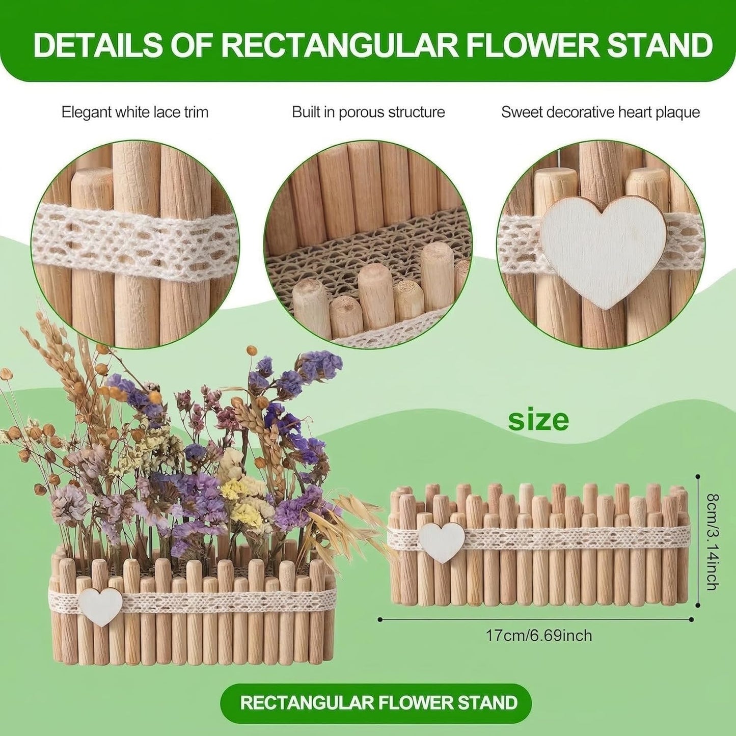Hamster Cage Sprays Flower Foraging Holder - Natural Wood Feeding Stand, Small Pet Habitat Accessories for Hamsters Mouse Guinea Pig Dwarf Gerbils Syrian Mice (Leaf - Rectangle)