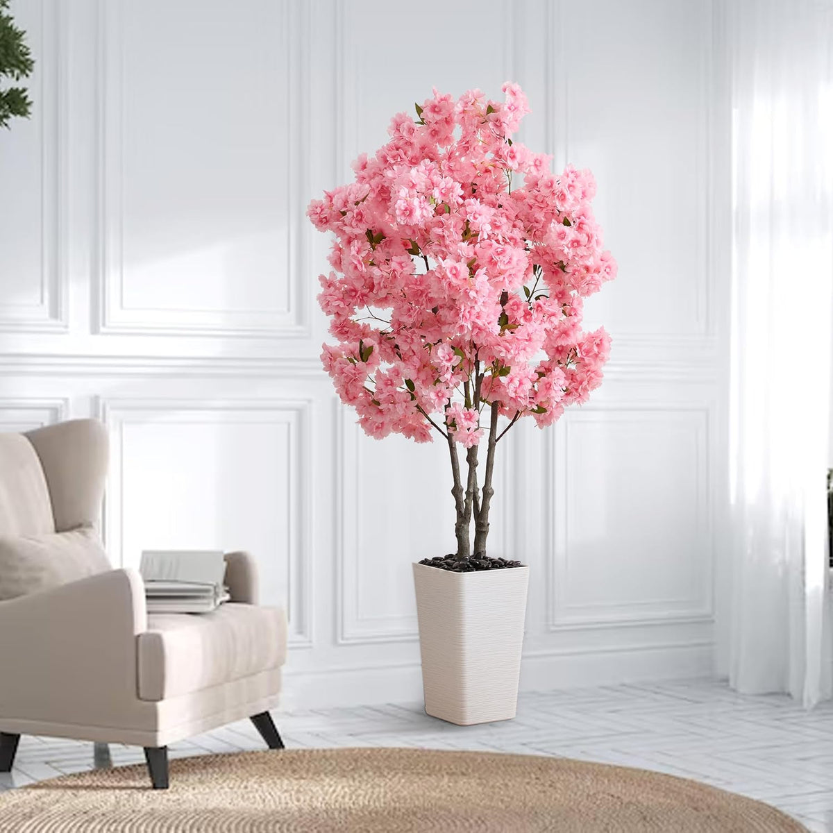 Artificial Cherry Blossom Tree 5FT, Pink Large Fake Plants Indoor