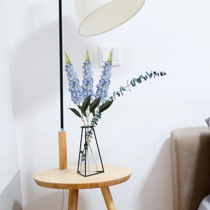 8PCS White Snapdragon Artificial Flowers Delphinium Artificial Silk Flowers Long Stem Hyacinth Fake Flowers for Wedding Home Outdoor Party Floral Arrangement Centerpiece Table Decoration (White)