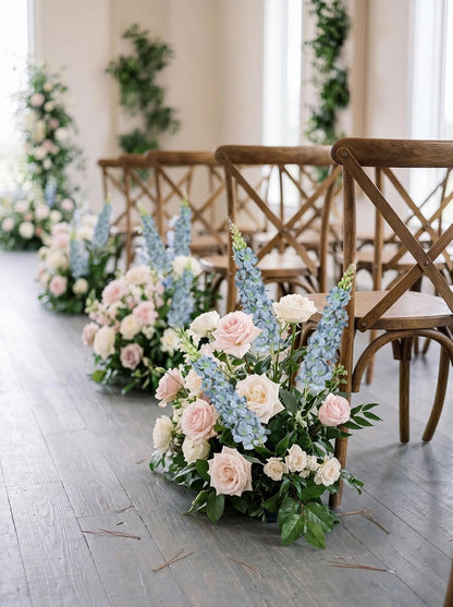 8PCS White Snapdragon Artificial Flowers Delphinium Artificial Silk Flowers Long Stem Hyacinth Fake Flowers for Wedding Home Outdoor Party Floral Arrangement Centerpiece Table Decoration (White)
