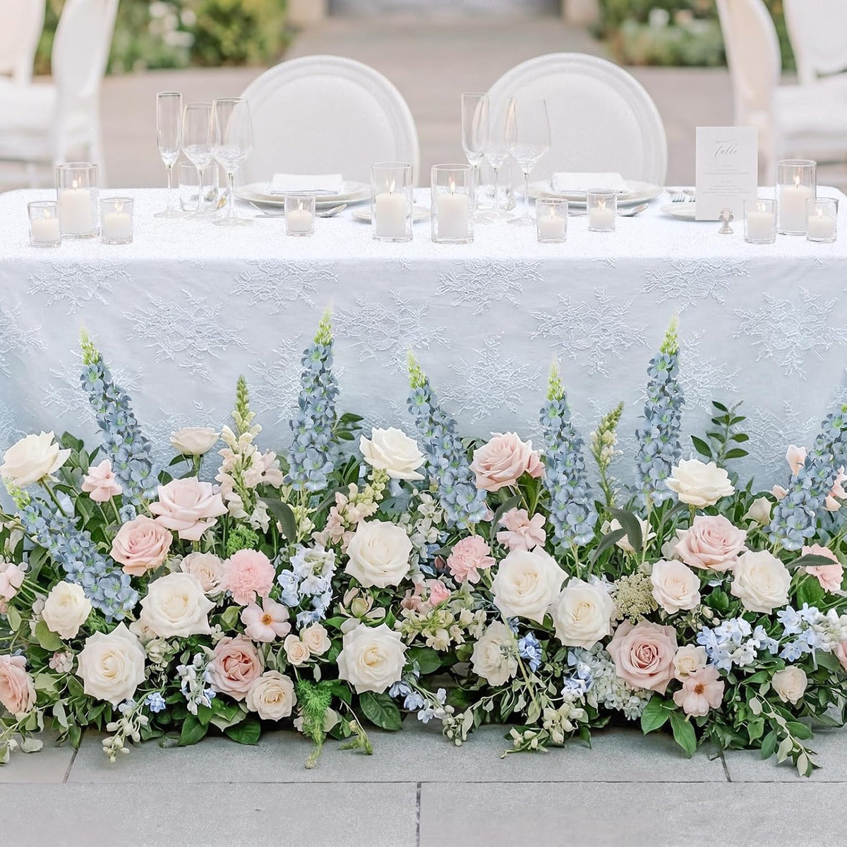 8PCS White Snapdragon Artificial Flowers Delphinium Artificial Silk Flowers Long Stem Hyacinth Fake Flowers for Wedding Home Outdoor Party Floral Arrangement Centerpiece Table Decoration (White)