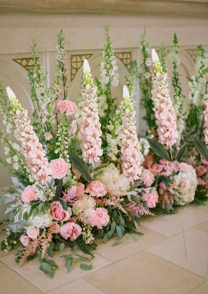 8PCS White Snapdragon Artificial Flowers Delphinium Artificial Silk Flowers Long Stem Hyacinth Fake Flowers for Wedding Home Outdoor Party Floral Arrangement Centerpiece Table Decoration (White)