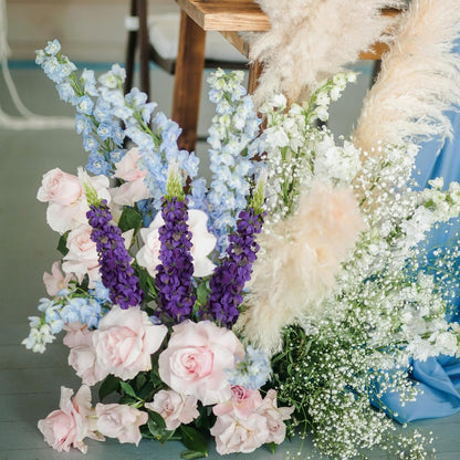 8PCS White Snapdragon Artificial Flowers Delphinium Artificial Silk Flowers Long Stem Hyacinth Fake Flowers for Wedding Home Outdoor Party Floral Arrangement Centerpiece Table Decoration (White)