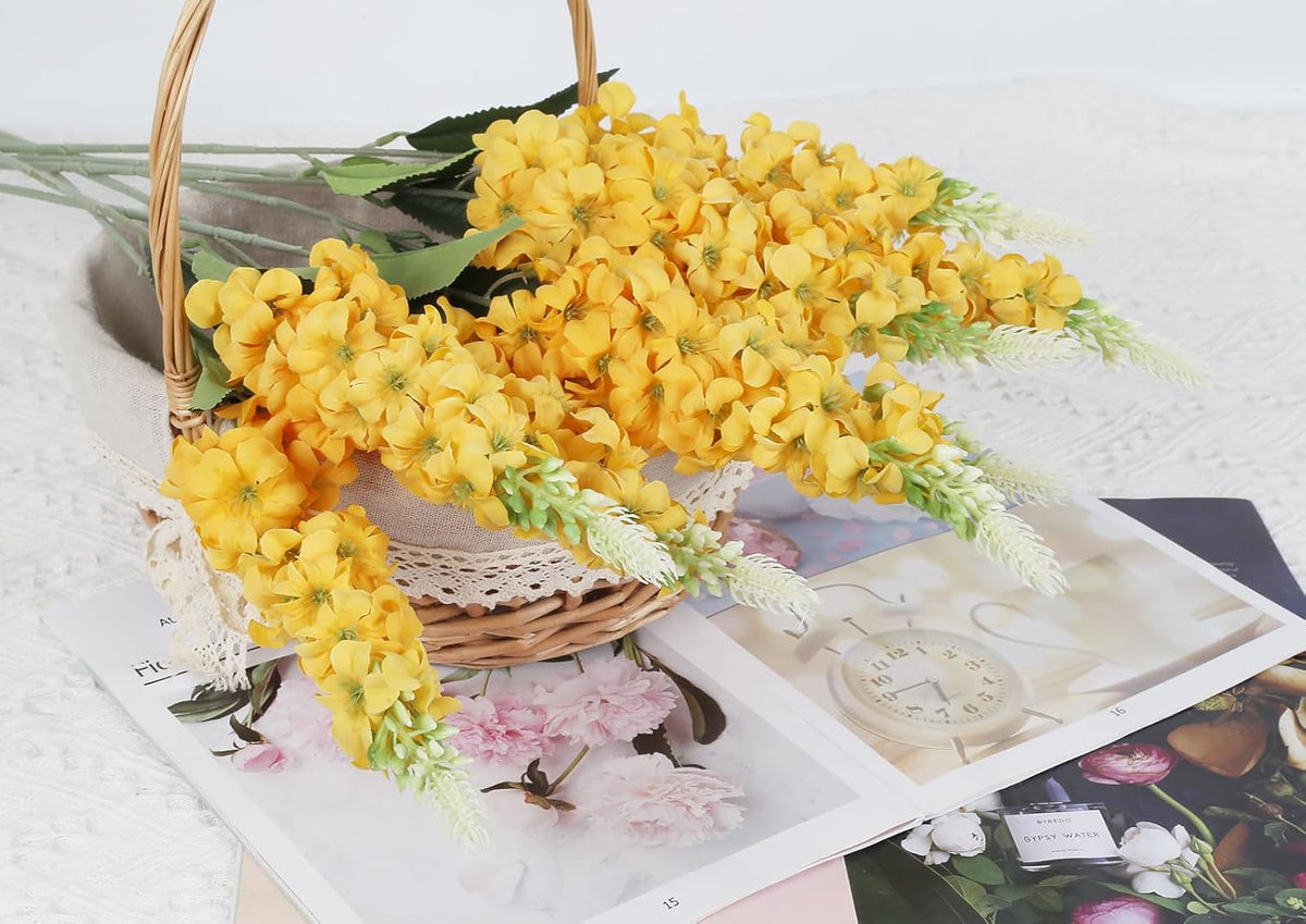 8PCS White Snapdragon Artificial Flowers Delphinium Artificial Silk Flowers Long Stem Hyacinth Fake Flowers for Wedding Home Outdoor Party Floral Arrangement Centerpiece Table Decoration (White)