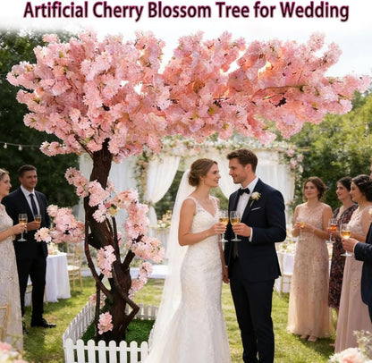 Japanese Artificial Cherry Tree Artificial Cherry Blossom Trees Fake Cherry Blossom Tree Indoor Outdoor Home Office Party Wedding,5.9x4.9ft