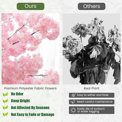 Japanese Artificial Cherry Tree Artificial Cherry Blossom Trees Fake Cherry Blossom Tree Indoor Outdoor Home Office Party Wedding,5.9x4.9ft