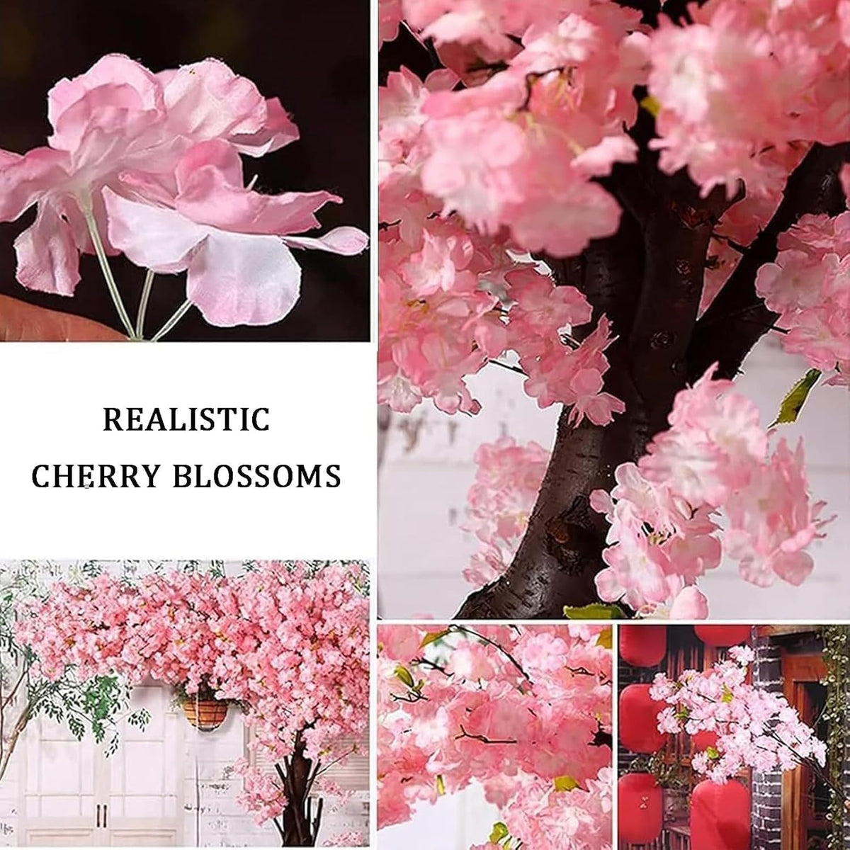 Japanese Artificial Cherry Tree Artificial Cherry Blossom Trees Fake Cherry Blossom Tree Indoor Outdoor Home Office Party Wedding,5.9x4.9ft