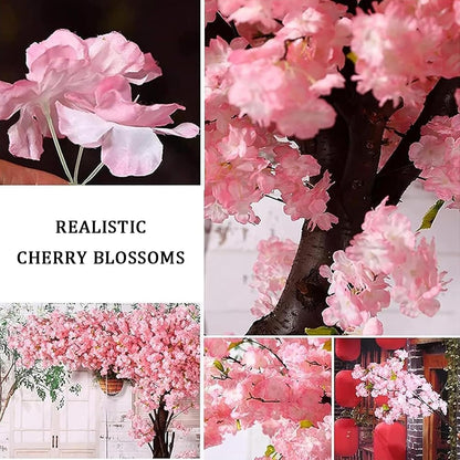 Japanese Artificial Cherry Tree Artificial Cherry Blossom Trees Fake Cherry Blossom Tree Indoor Outdoor Home Office Party Wedding,5.9x4.9ft