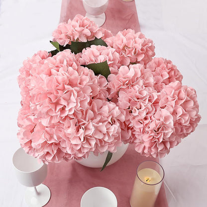 Dusty Blue Hydrangea Artificial Flowers Bulk - 6 PCS Large 54 Heads | Faux Silk Hydrangeas Bouquets for Wedding Events Party Table Centerpieces Decorations