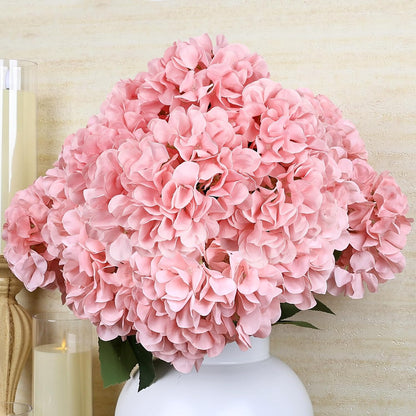 Dusty Blue Hydrangea Artificial Flowers Bulk - 6 PCS Large 54 Heads | Faux Silk Hydrangeas Bouquets for Wedding Events Party Table Centerpieces Decorations
