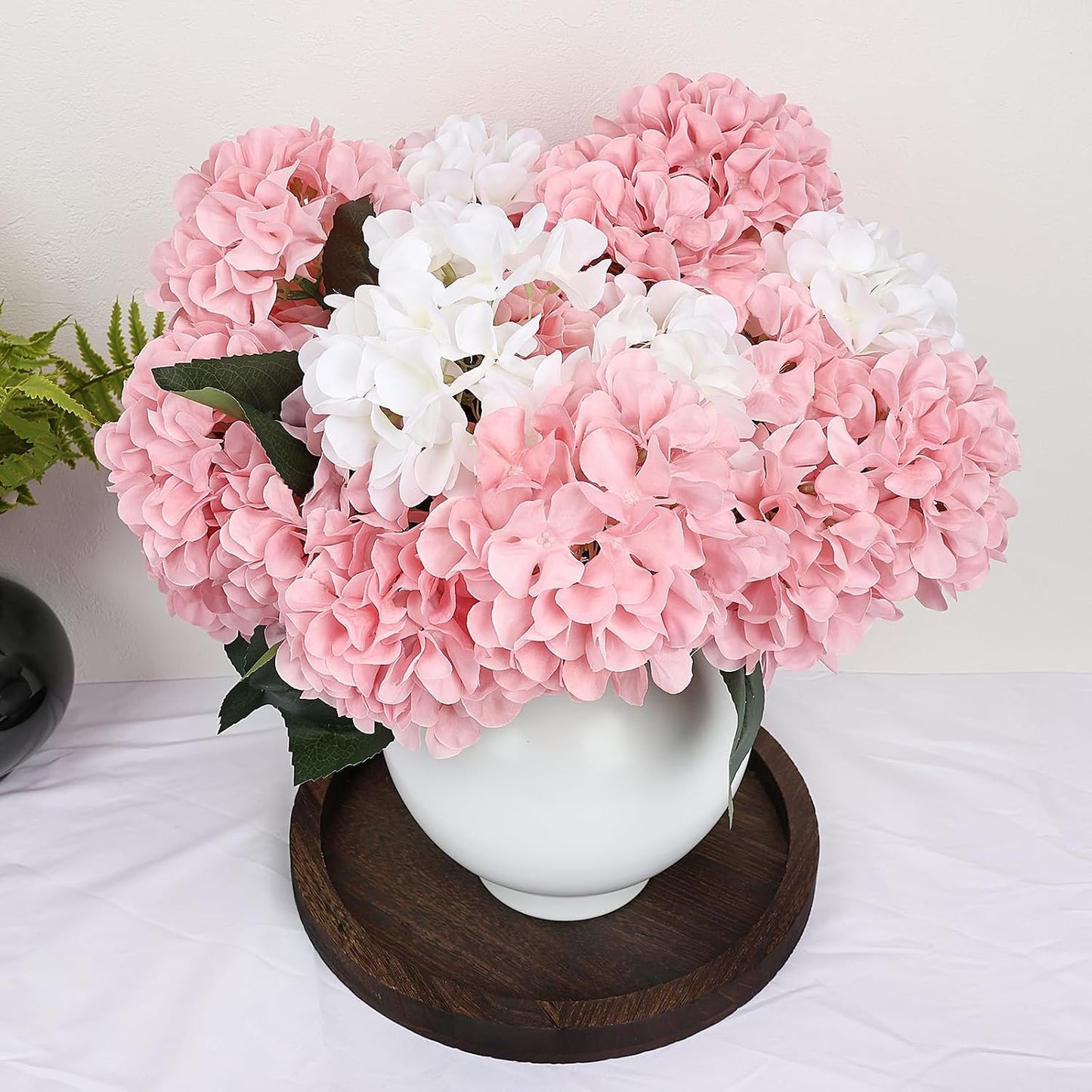 Dusty Blue Hydrangea Artificial Flowers Bulk - 6 PCS Large 54 Heads | Faux Silk Hydrangeas Bouquets for Wedding Events Party Table Centerpieces Decorations
