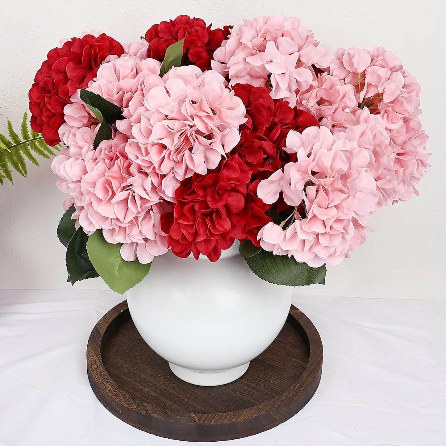 Dusty Blue Hydrangea Artificial Flowers Bulk - 6 PCS Large 54 Heads | Faux Silk Hydrangeas Bouquets for Wedding Events Party Table Centerpieces Decorations