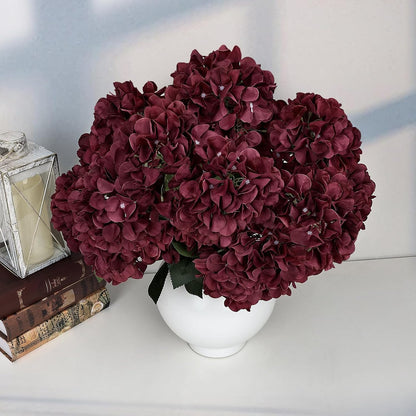 Dusty Blue Hydrangea Artificial Flowers Bulk - 6 PCS Large 54 Heads | Faux Silk Hydrangeas Bouquets for Wedding Events Party Table Centerpieces Decorations