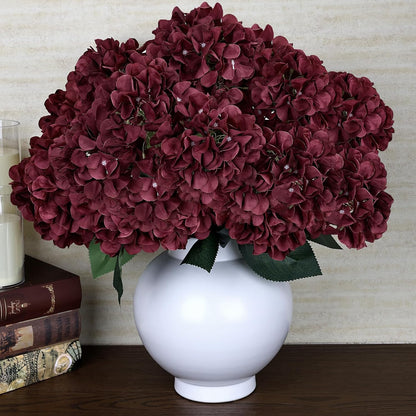 Dusty Blue Hydrangea Artificial Flowers Bulk - 6 PCS Large 54 Heads | Faux Silk Hydrangeas Bouquets for Wedding Events Party Table Centerpieces Decorations