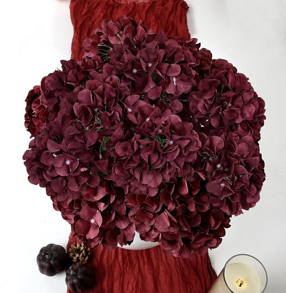 Dusty Blue Hydrangea Artificial Flowers Bulk - 6 PCS Large 54 Heads | Faux Silk Hydrangeas Bouquets for Wedding Events Party Table Centerpieces Decorations
