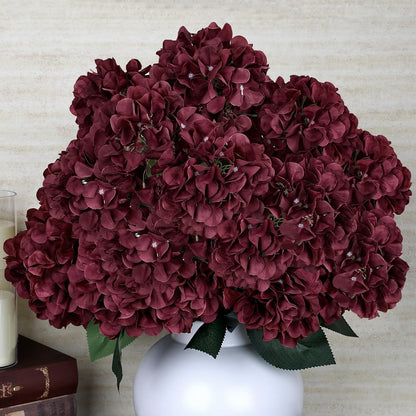 Dusty Blue Hydrangea Artificial Flowers Bulk - 6 PCS Large 54 Heads | Faux Silk Hydrangeas Bouquets for Wedding Events Party Table Centerpieces Decorations