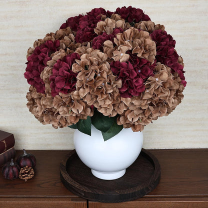 Dusty Blue Hydrangea Artificial Flowers Bulk - 6 PCS Large 54 Heads | Faux Silk Hydrangeas Bouquets for Wedding Events Party Table Centerpieces Decorations
