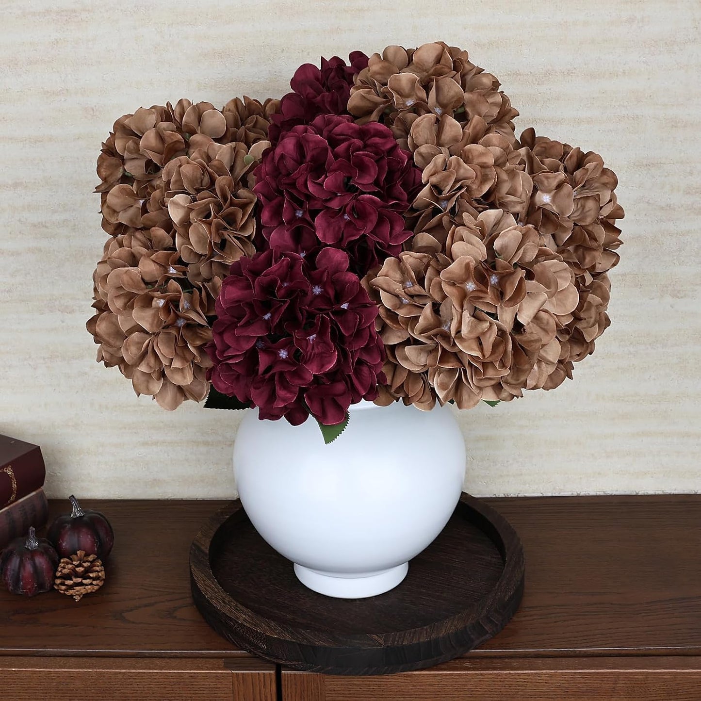 Dusty Blue Hydrangea Artificial Flowers Bulk - 6 PCS Large 54 Heads | Faux Silk Hydrangeas Bouquets for Wedding Events Party Table Centerpieces Decorations