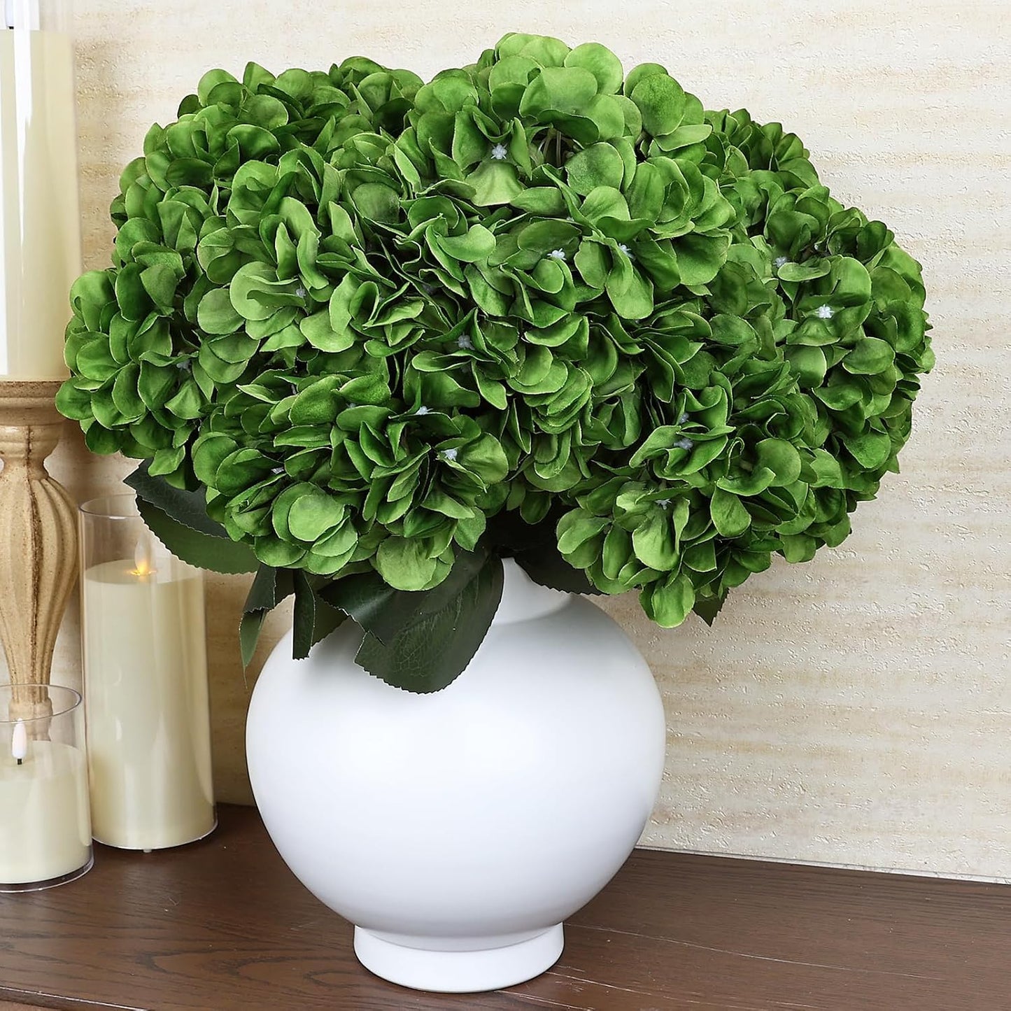 Dusty Blue Hydrangea Artificial Flowers Bulk - 6 PCS Large 54 Heads | Faux Silk Hydrangeas Bouquets for Wedding Events Party Table Centerpieces Decorations