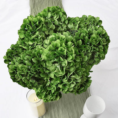 Dusty Blue Hydrangea Artificial Flowers Bulk - 6 PCS Large 54 Heads | Faux Silk Hydrangeas Bouquets for Wedding Events Party Table Centerpieces Decorations