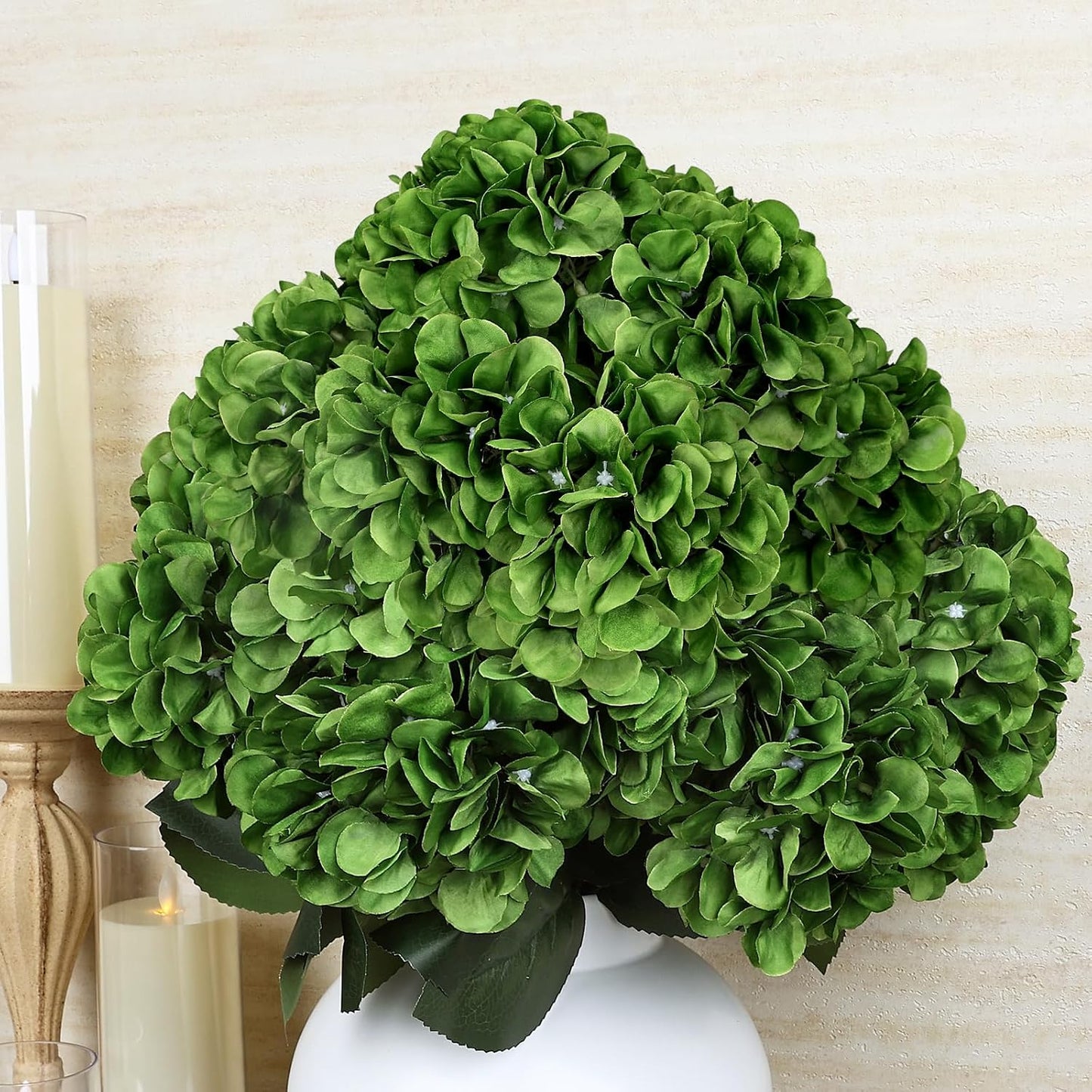 Dusty Blue Hydrangea Artificial Flowers Bulk - 6 PCS Large 54 Heads | Faux Silk Hydrangeas Bouquets for Wedding Events Party Table Centerpieces Decorations